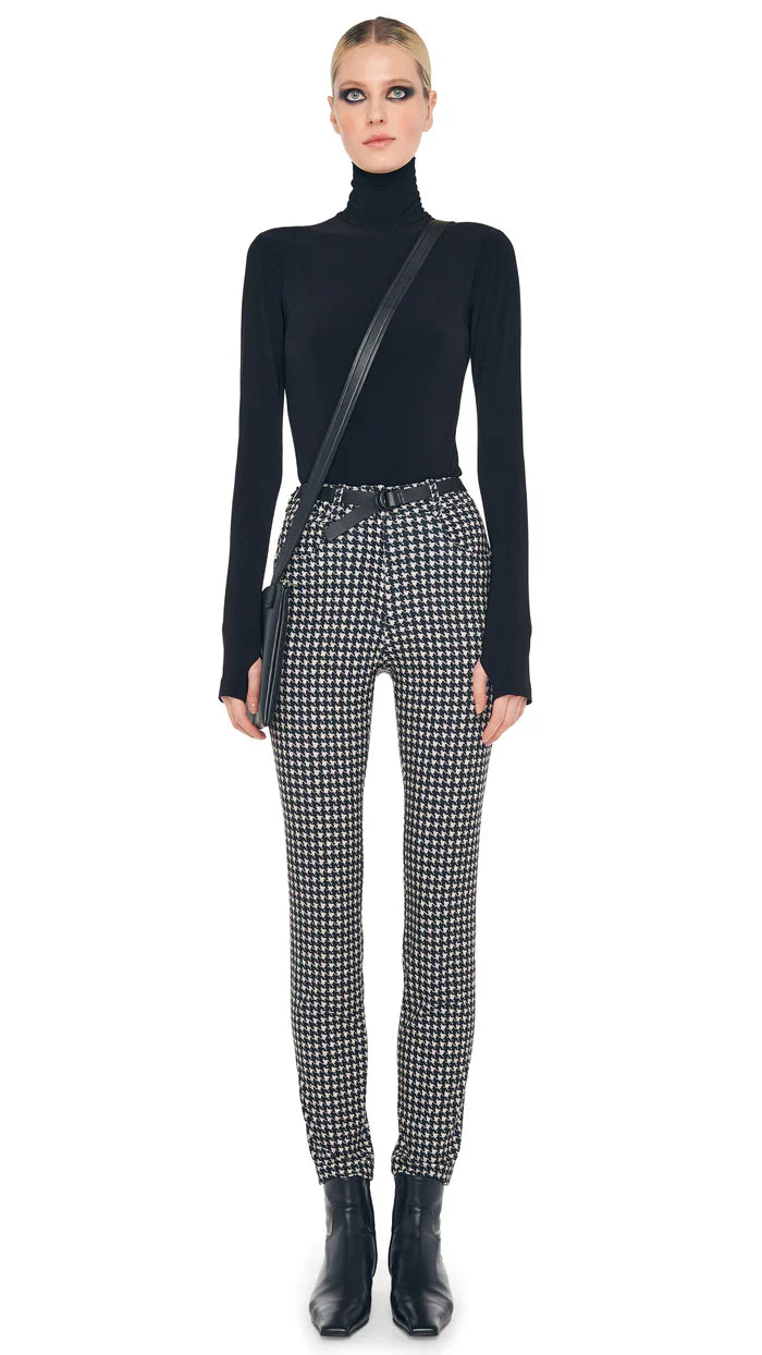 Slim Fit Long Sleeve Turtle Top - Black