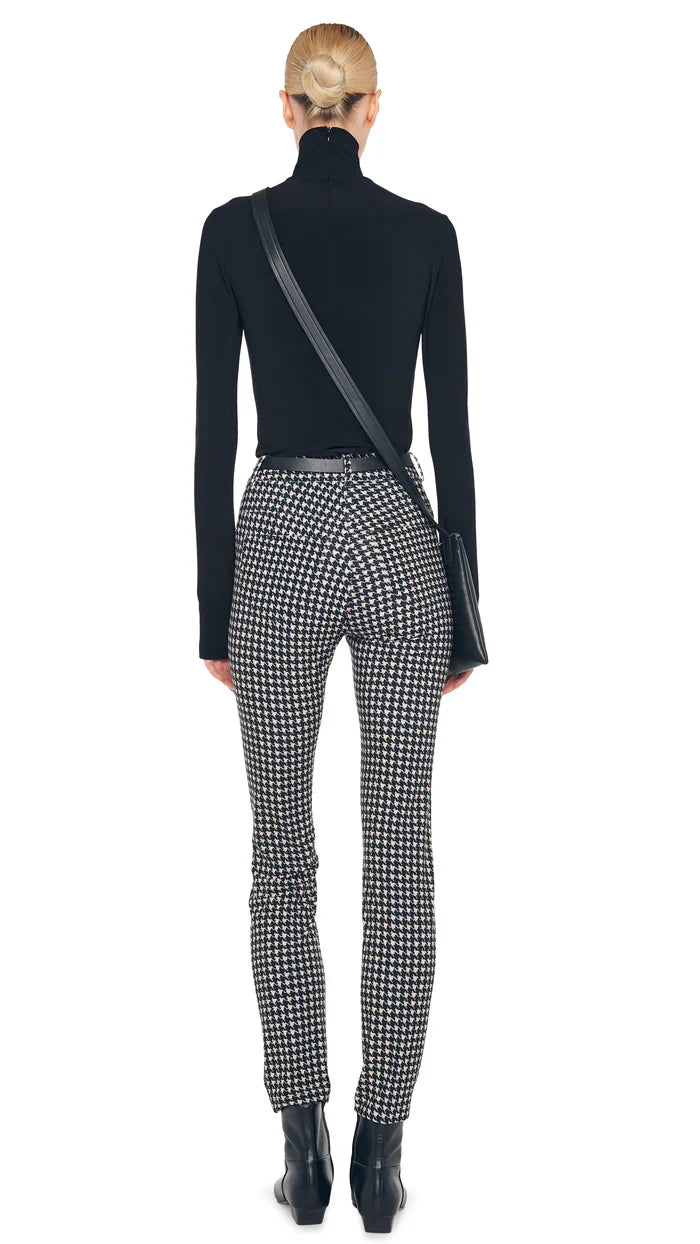 Slim Fit Long Sleeve Turtle Top - Black