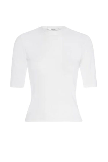 Rib Crewneck Tee - White