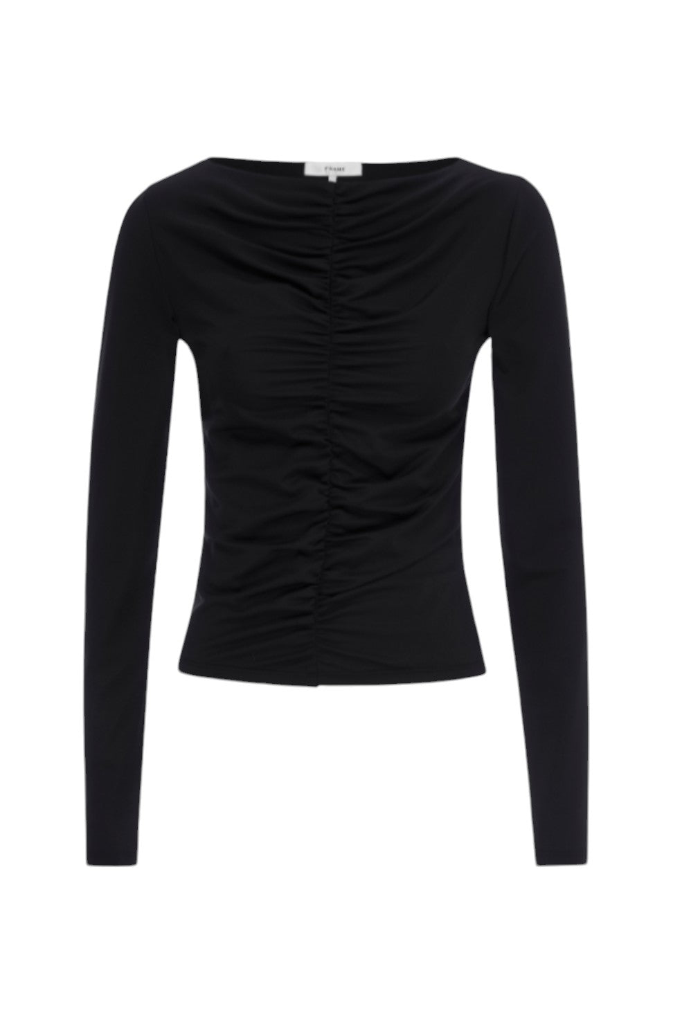 Ruched Long Sleeve Top - Black