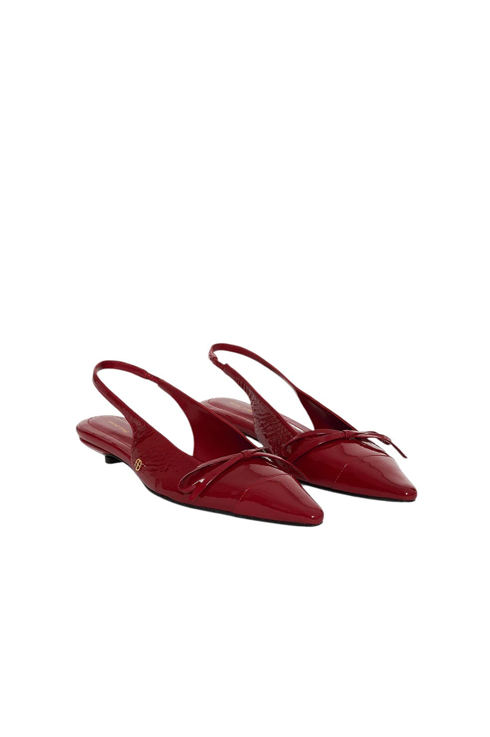 Zoey Slingback Heels - Red Crinkled Patent
