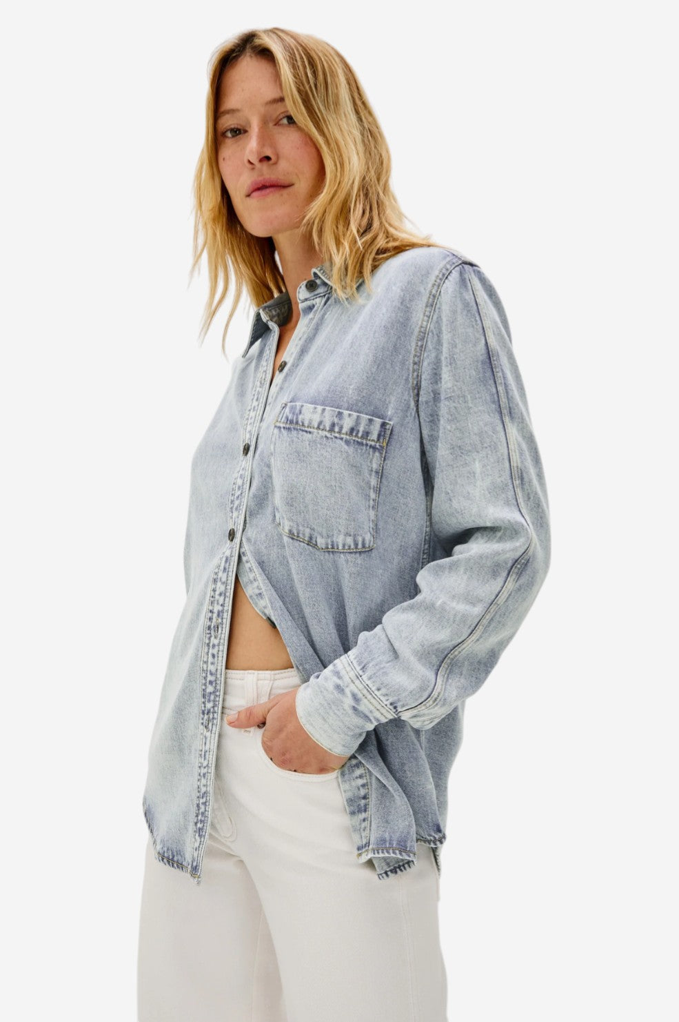 Atticus Shirt - Bleached Indigo