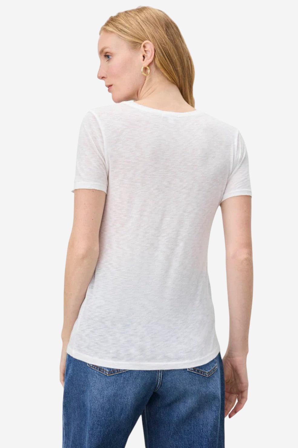 Zoe Slub Crew Neck Tee - White