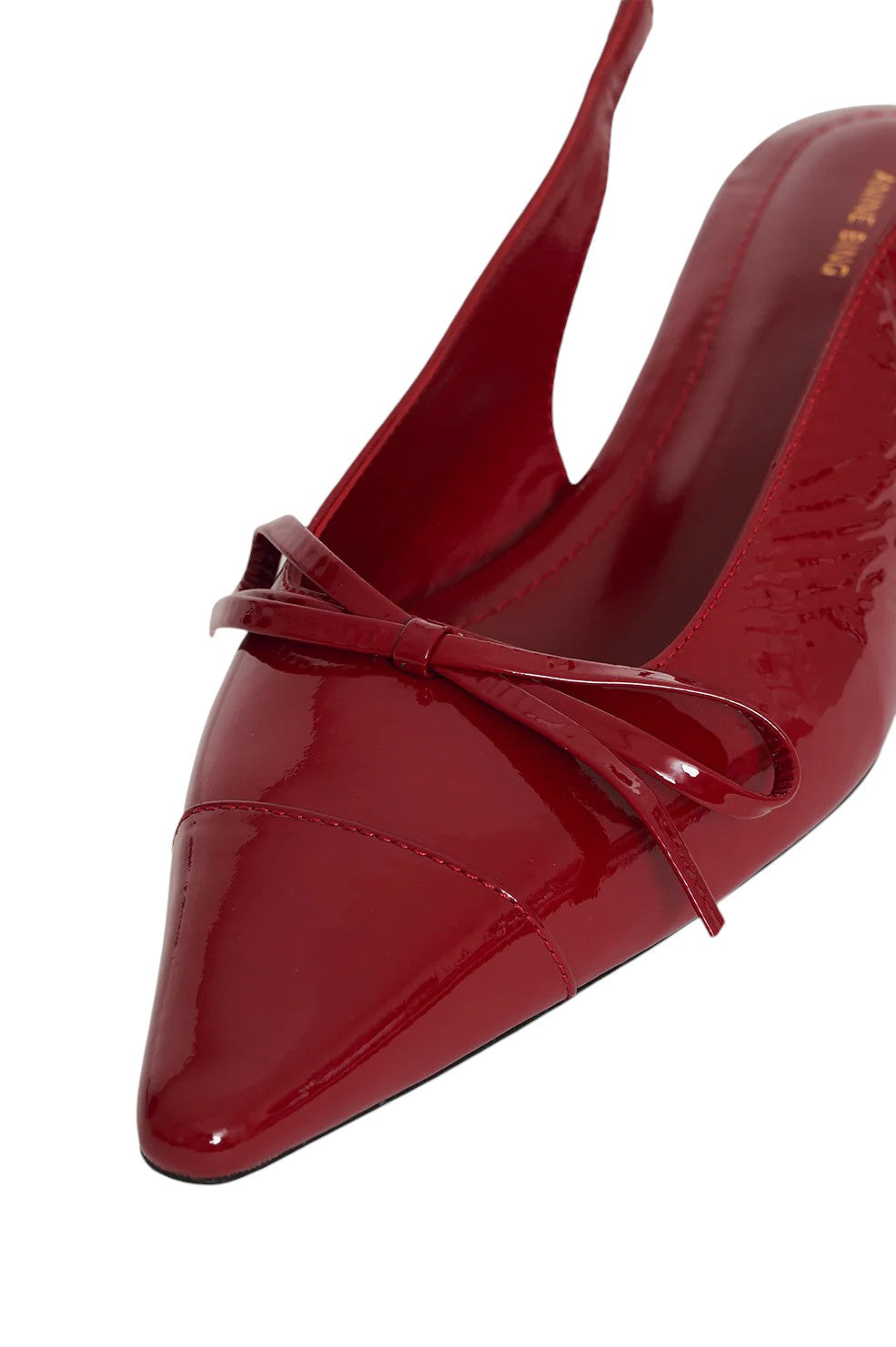 Zoey Slingback Heels - Red Crinkled Patent