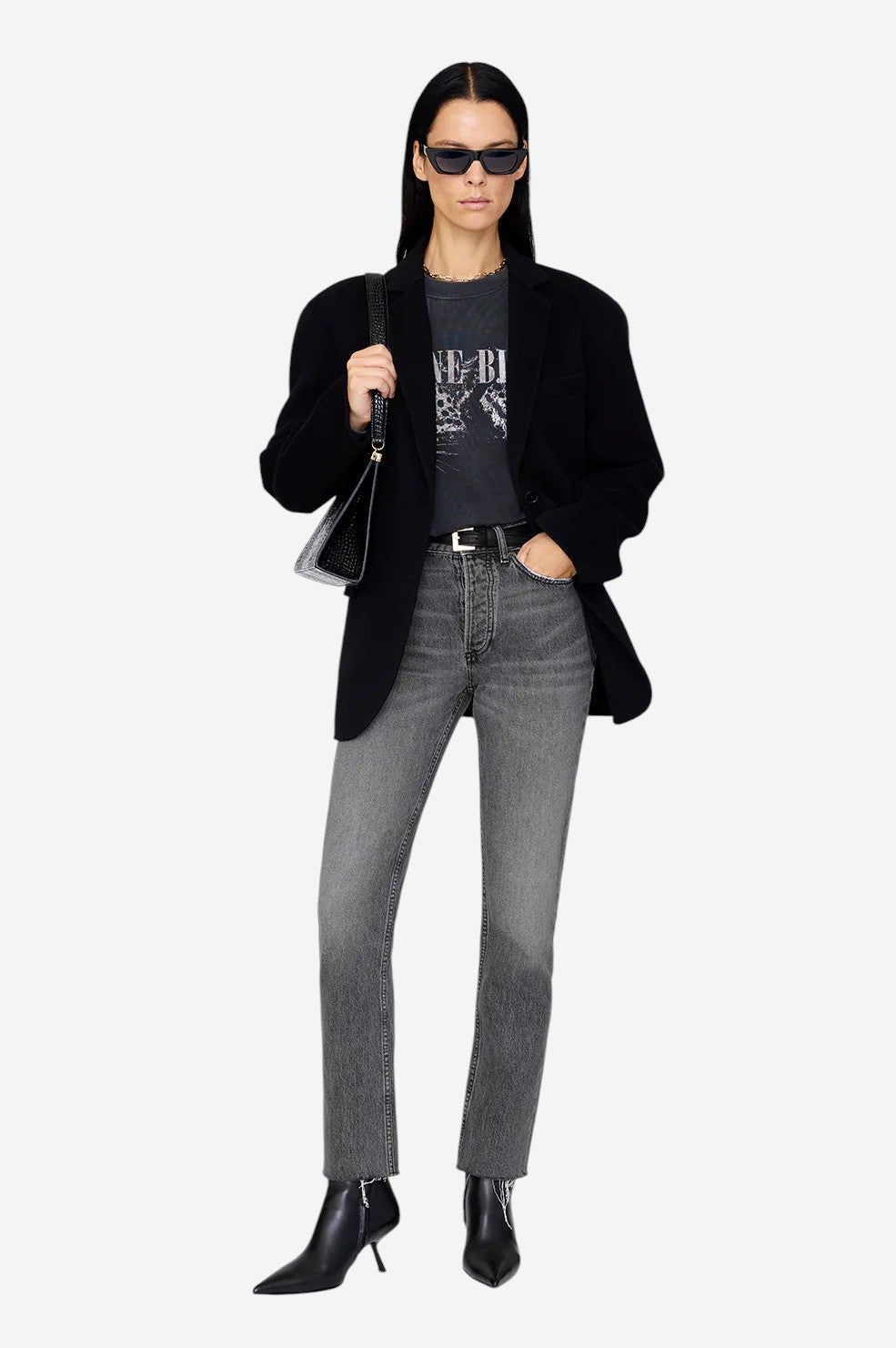 Spencer Sweatshirt Leopard - Washed Black