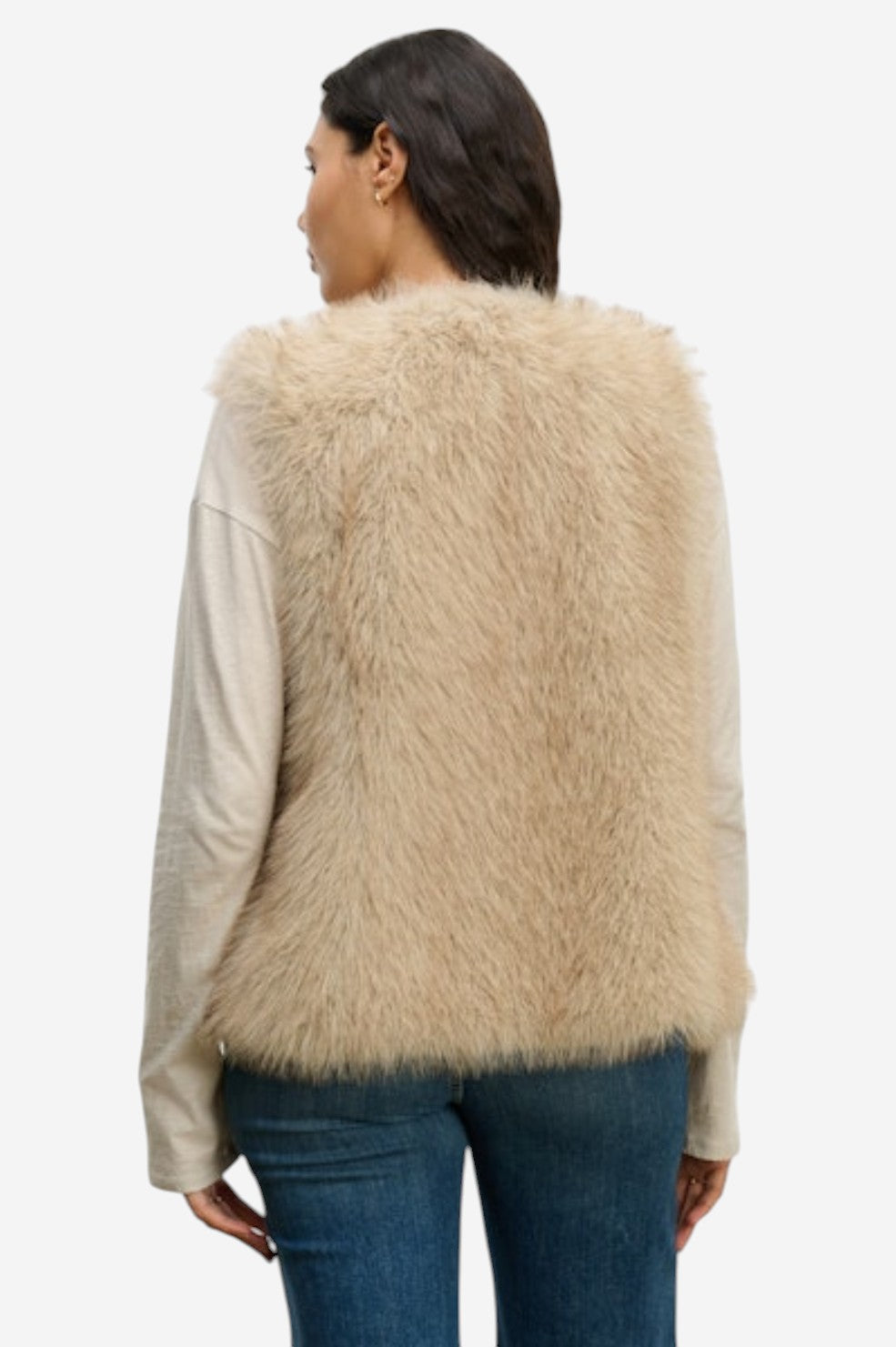 Anastasia Lux Fur Vest - Taupe
