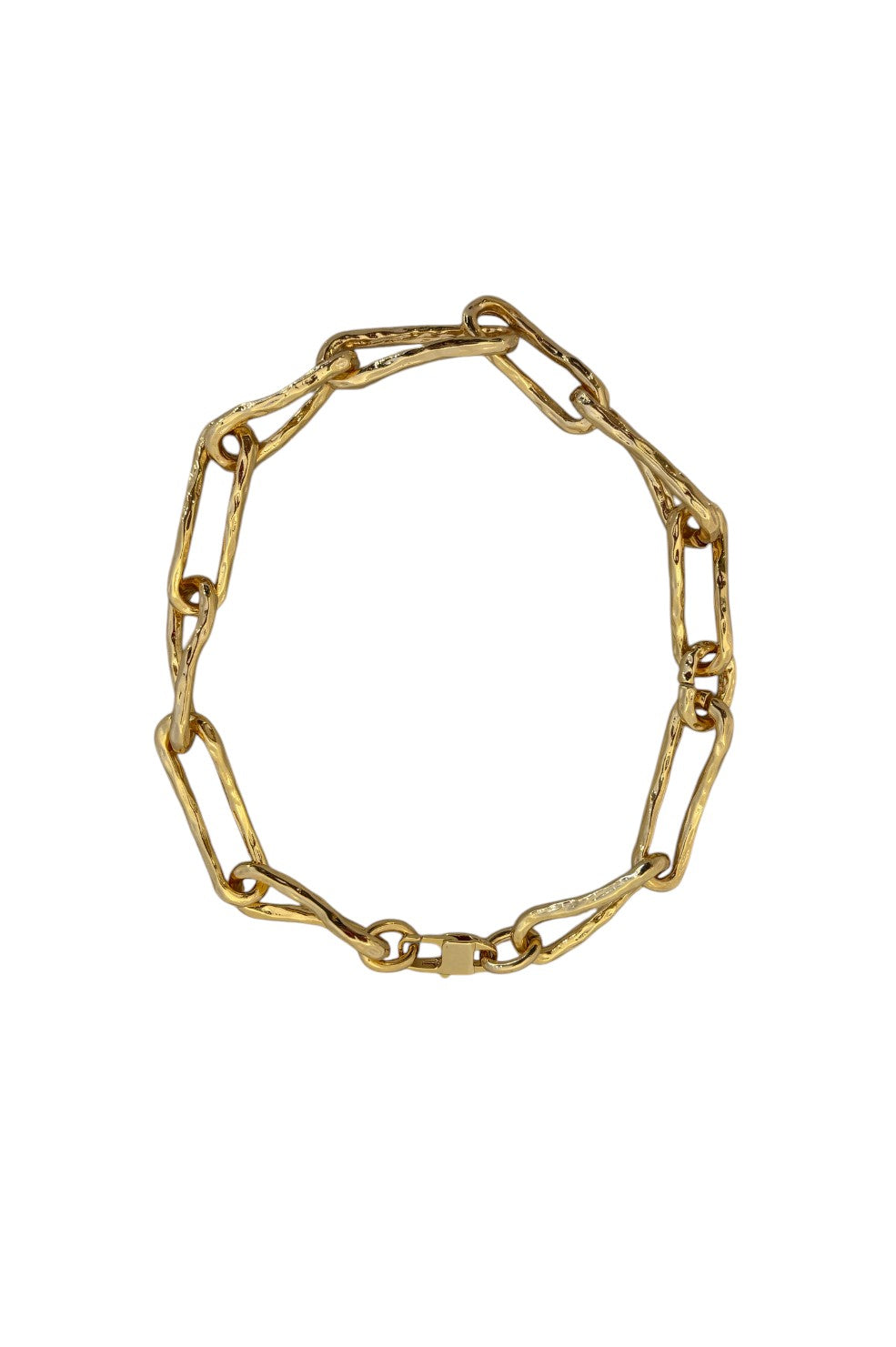 Vintage Texture Oval Link Chain - Gold