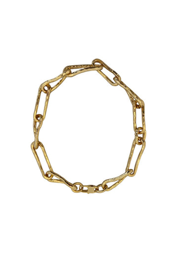 Vintage Texture Oval Link Chain - Gold