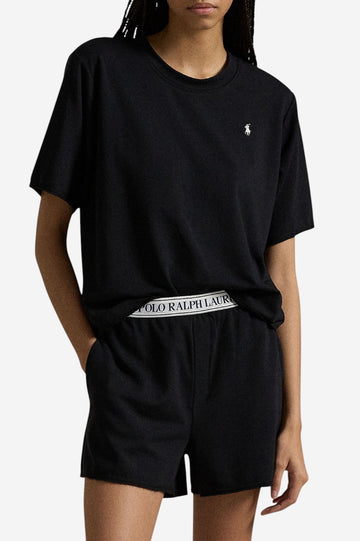 Club Terry 2-Piece Short-Sleeve Pajama Set - Black