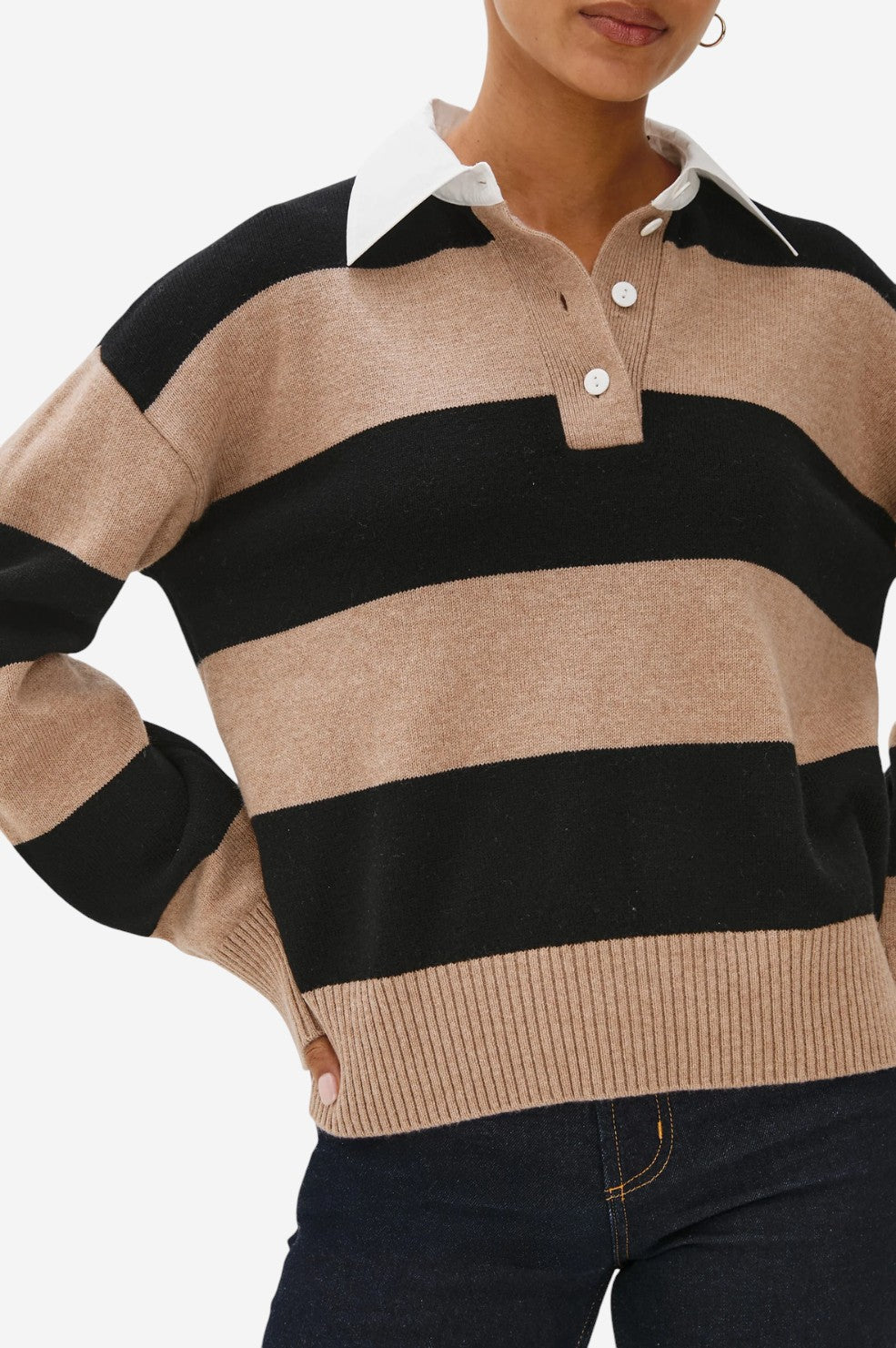 Paxton Sweater - Oatmeal Black