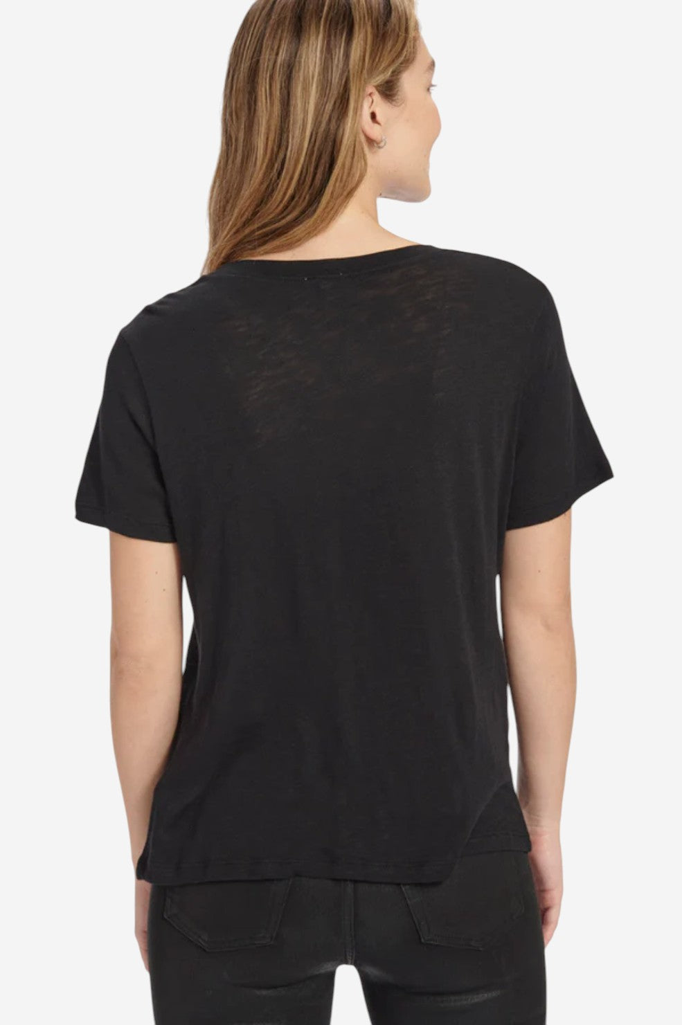 Zoe Slub Crew Neck Tee - Black
