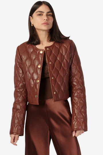 Wanda Genuine Leather Jacket - Mousse