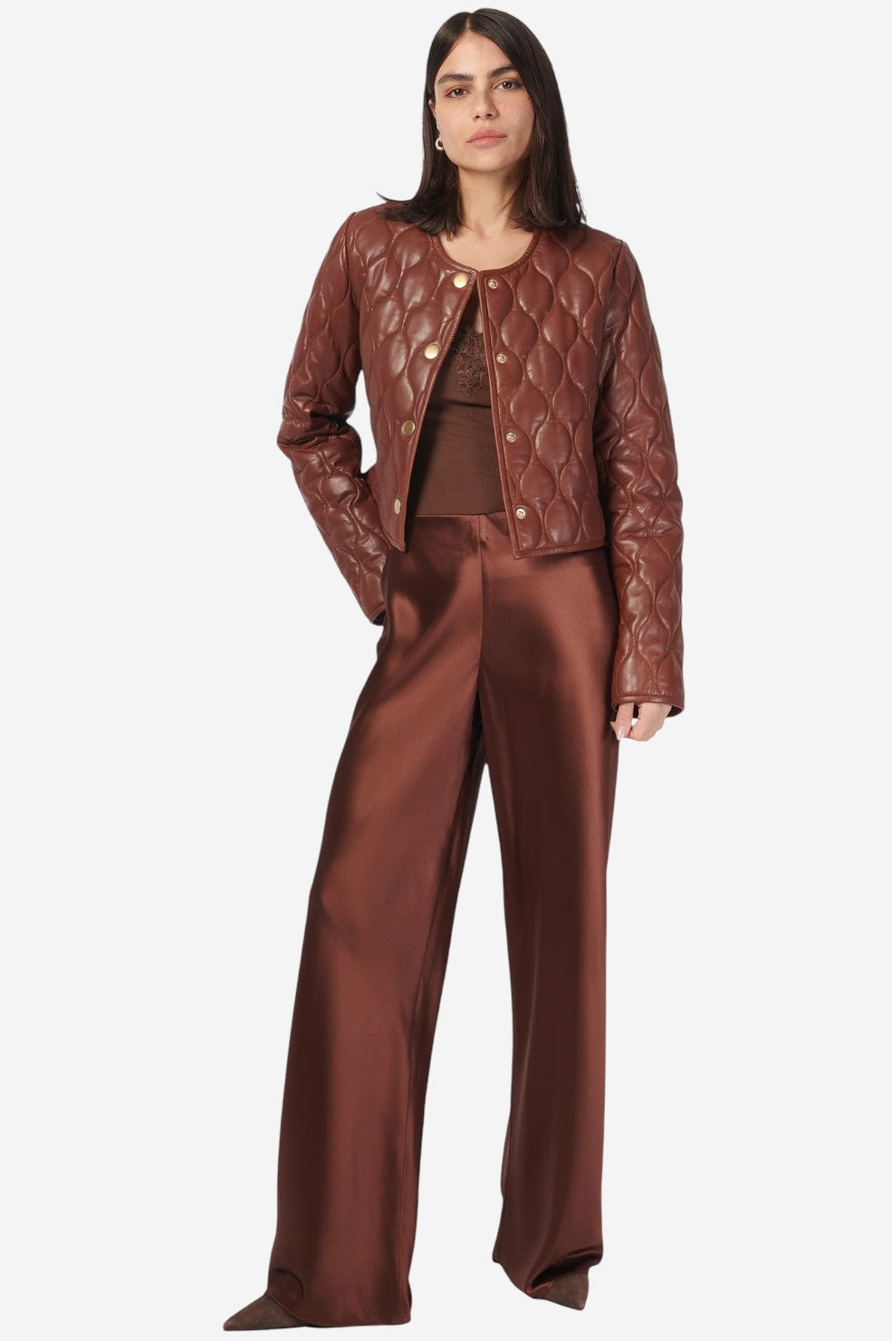 Wanda Genuine Leather Jacket - Mousse