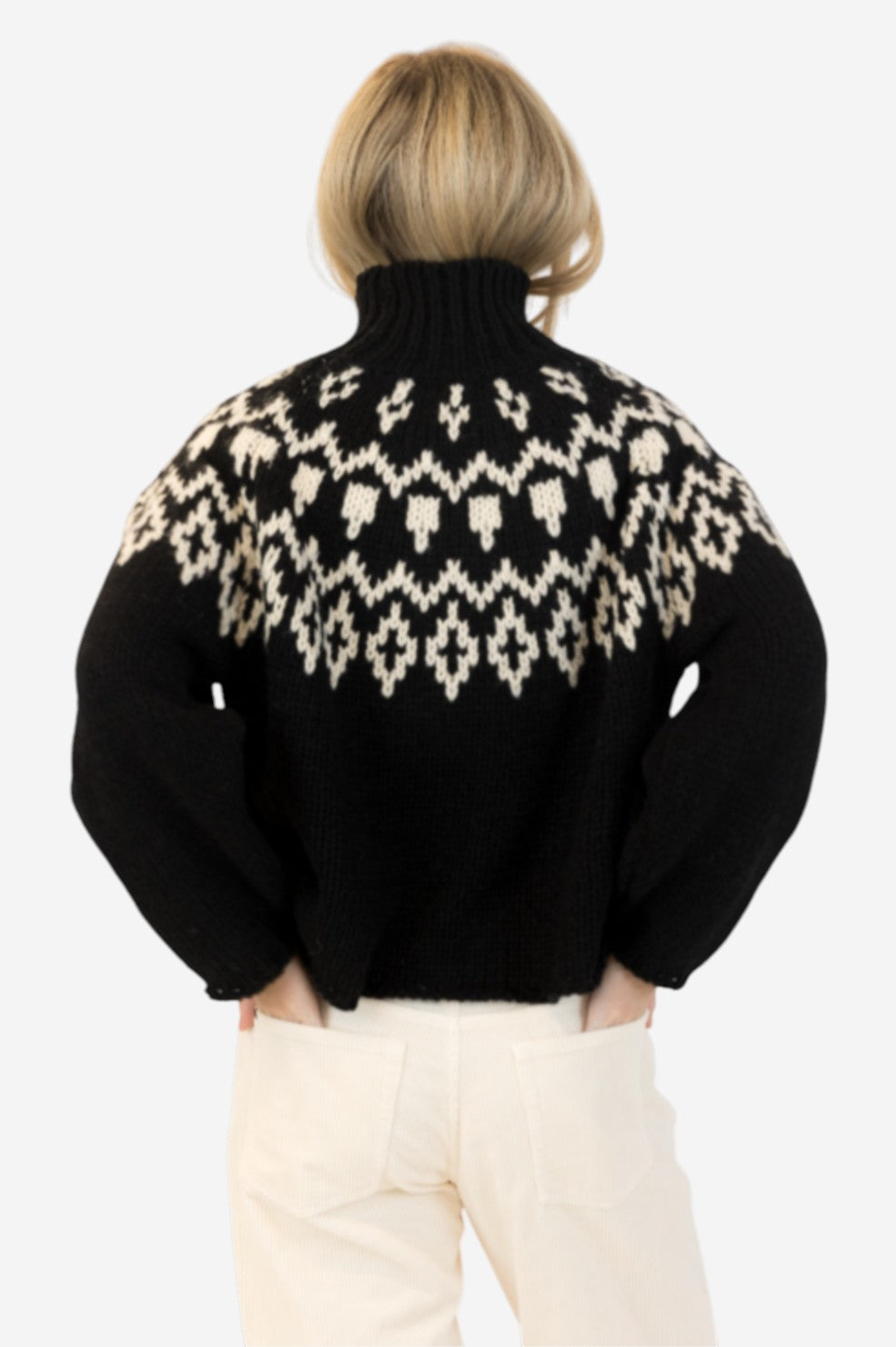 AggieFair Isle Crewneck Pullover - Black/White