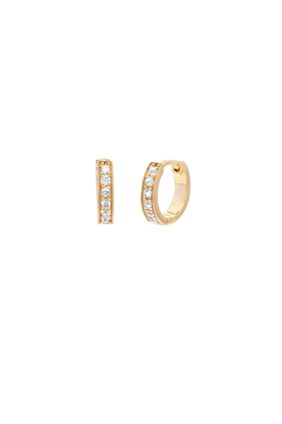 Pave Huggies - 10mm Gold CZ