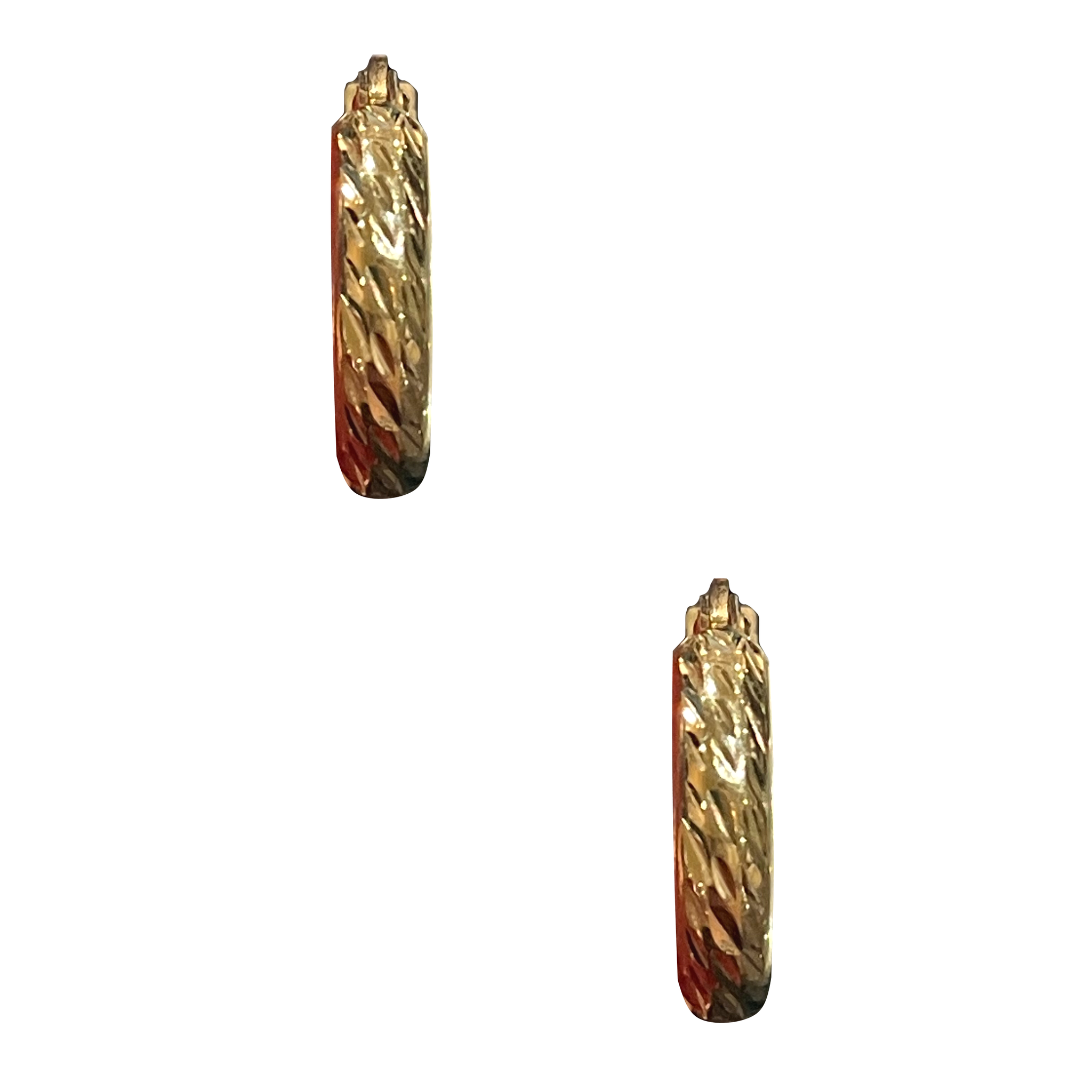10K Gold Diamond Cut Hoops