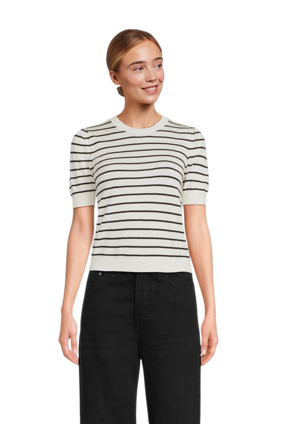 The Gathered Sweater - Cream Multi