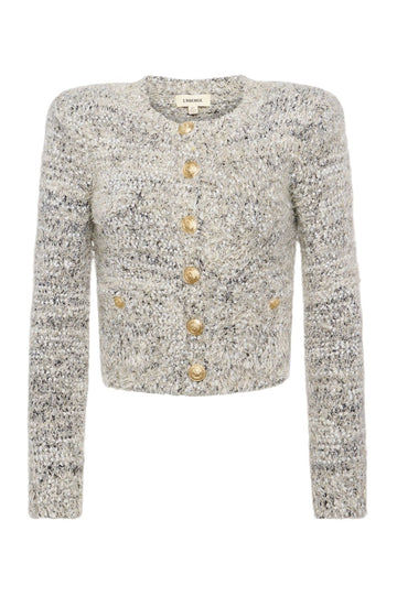 Una Knit Cardigan - Black/Ivory/Gold Multi