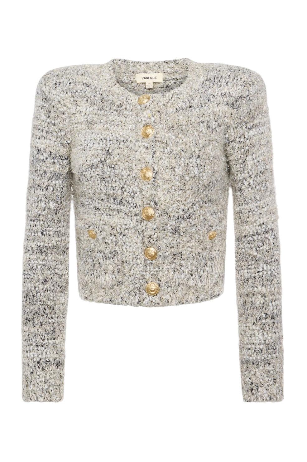 Una Knit Cardigan - Black/Ivory/Gold Multi