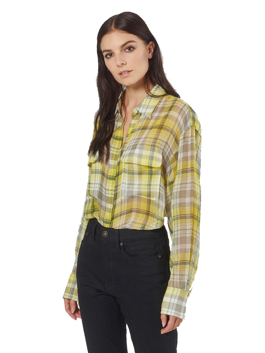 Melanie Silk Shirt - Blazing Yellow