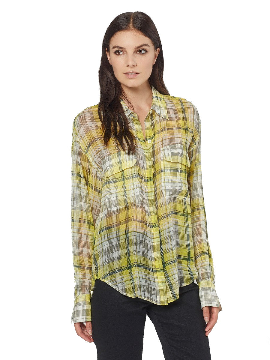 Melanie Silk Shirt - Blazing Yellow