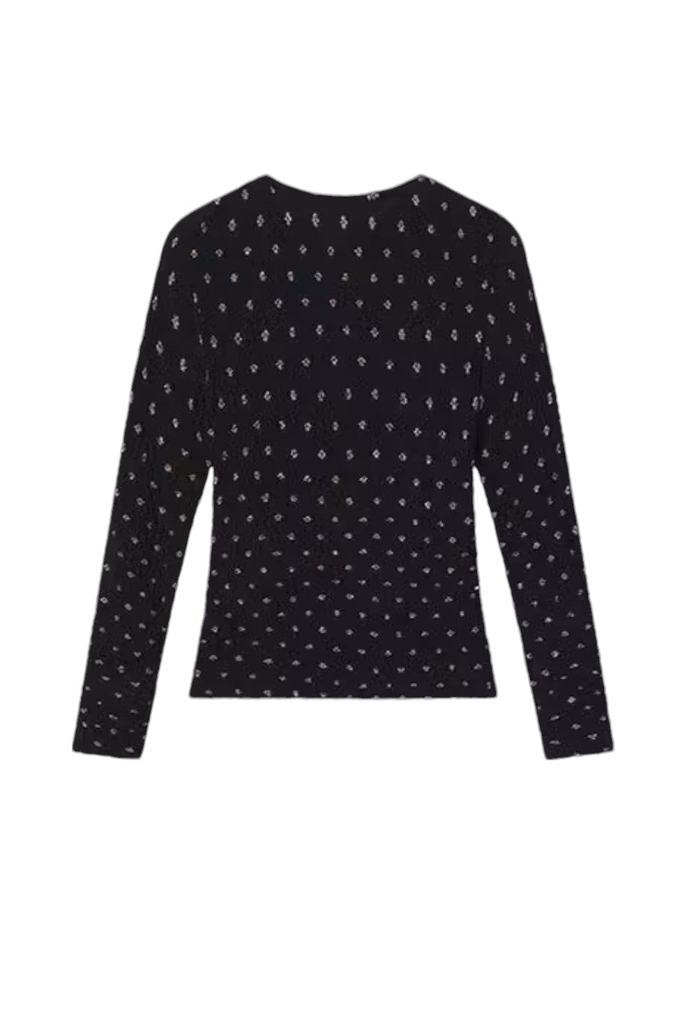 Dotted Stretch Mesh Top - Black Multi