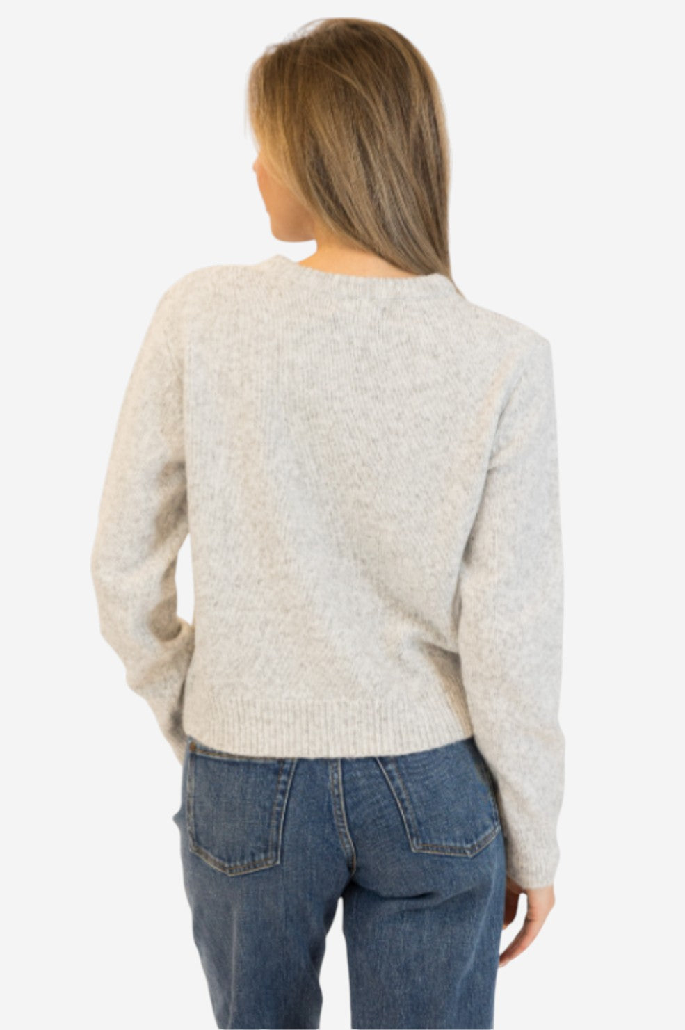 Aisha Pearl Cardigan - Light Grey