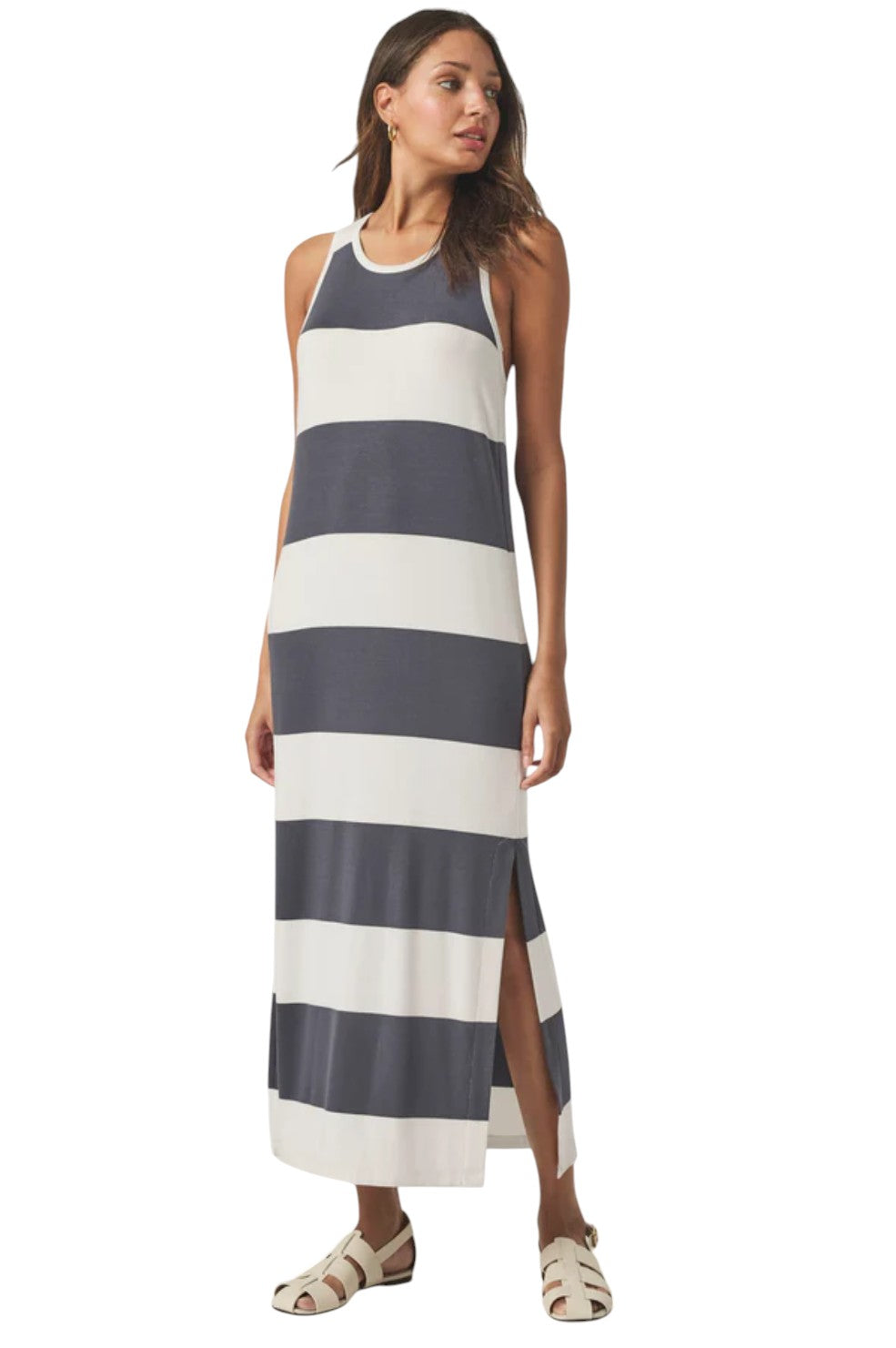 Jenna Stripe Dress - Ink Stripe