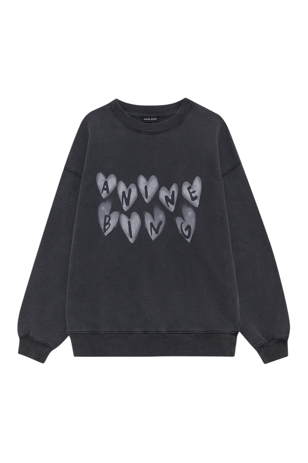 Spencer Sweatshirt Hearts - Washed Black