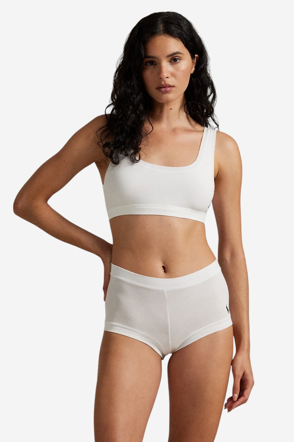 Stretch-Cotton Girl Short - White