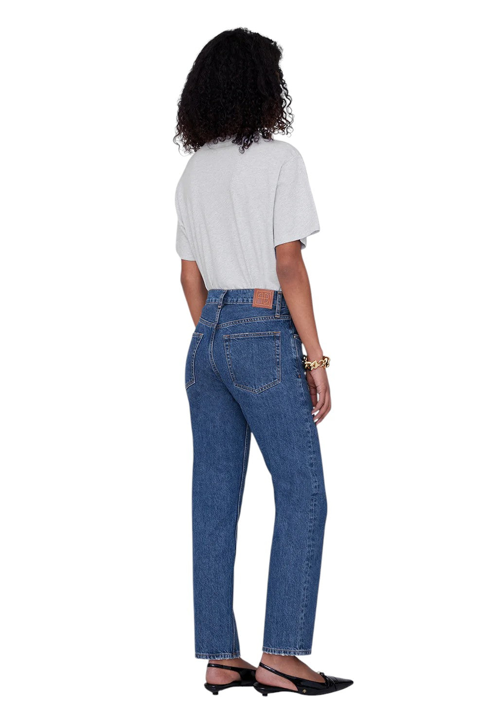 Lili Tee Framed Monogram - Heather Grey