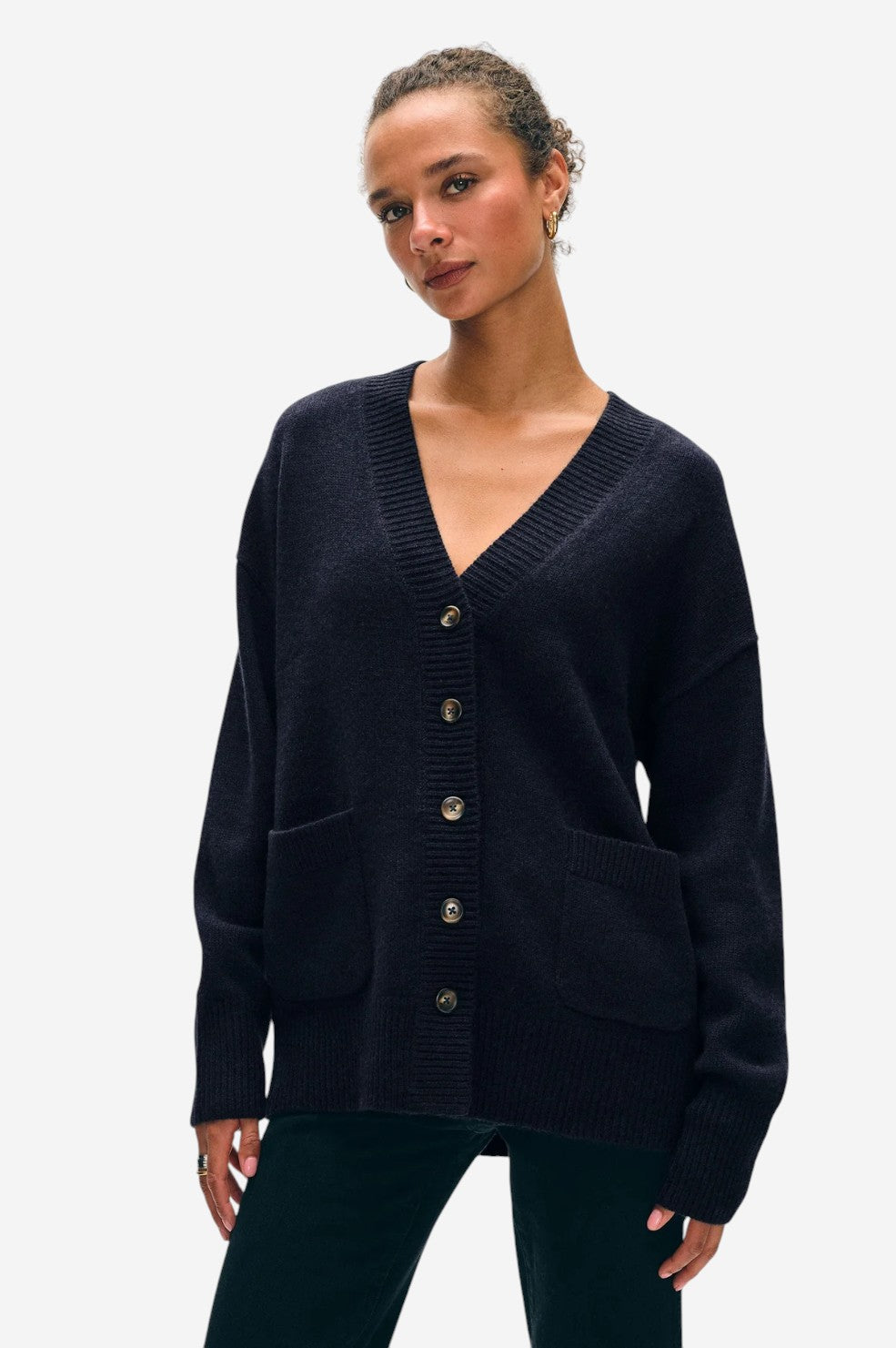 Cashmere Luxe Pocket Cardigan - Deep Navy