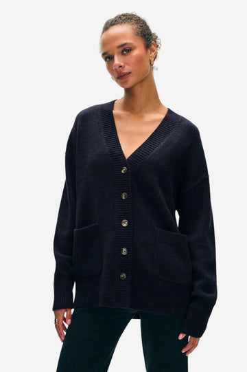Cashmere Luxe Pocket Cardigan - Deep Navy