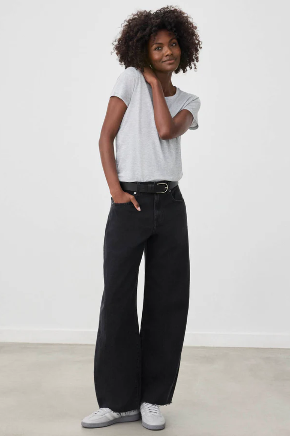 Abbie Crewneck Tee - Heather Grey