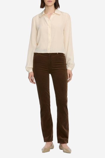 Le Sleek Straight Corduroy  - Bitter Chocolate