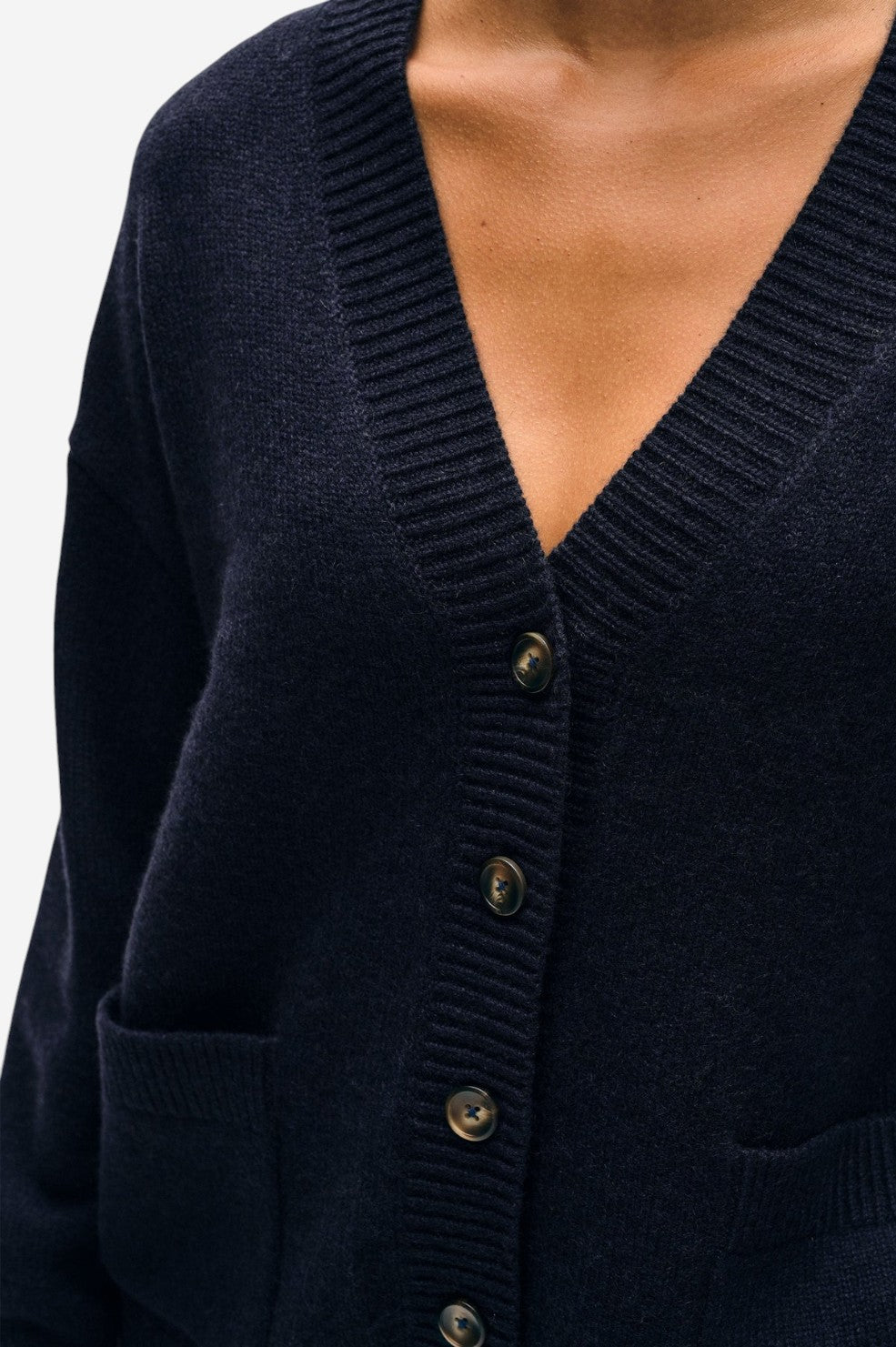 Cashmere Luxe Pocket Cardigan - Deep Navy