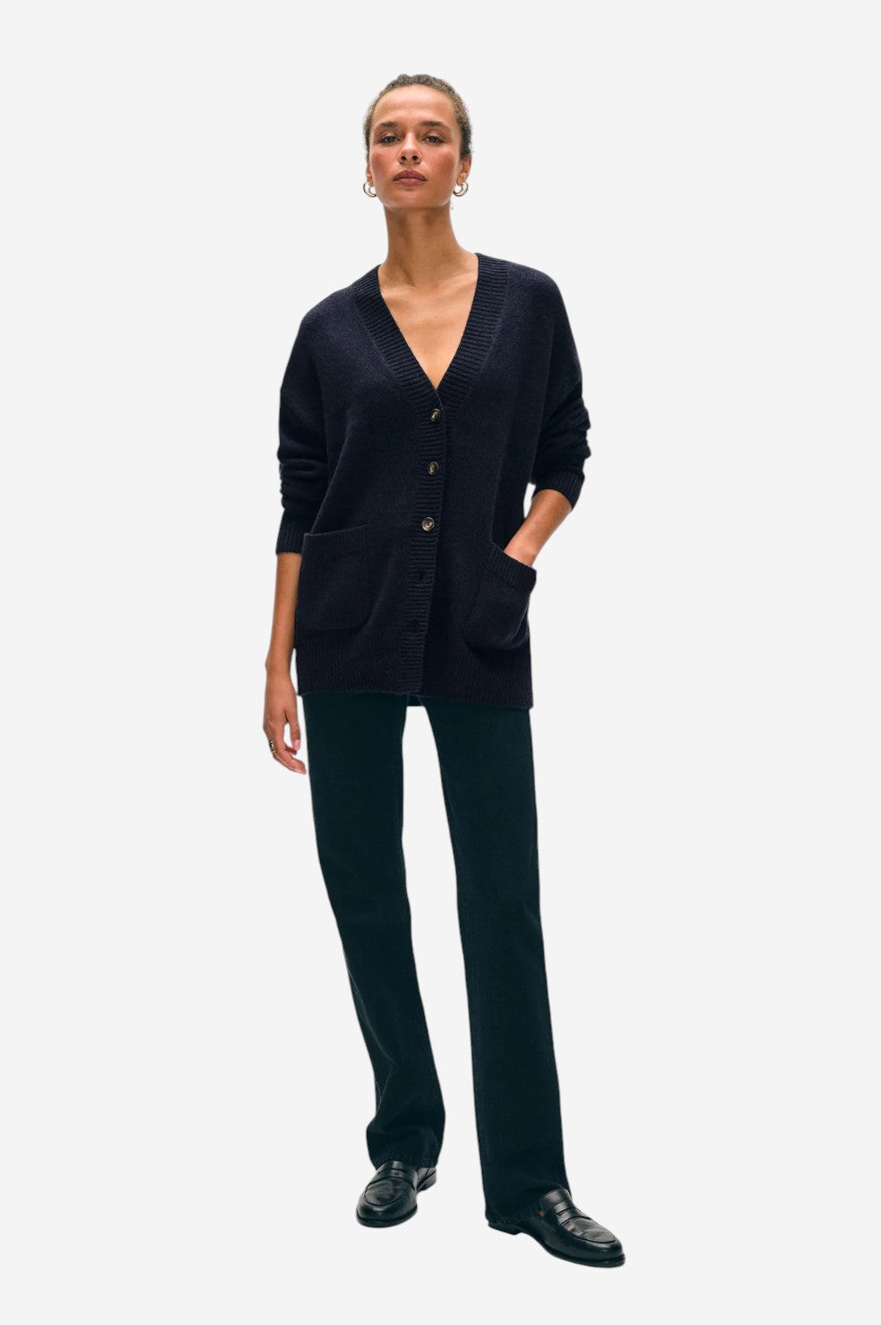 Cashmere Luxe Pocket Cardigan - Deep Navy