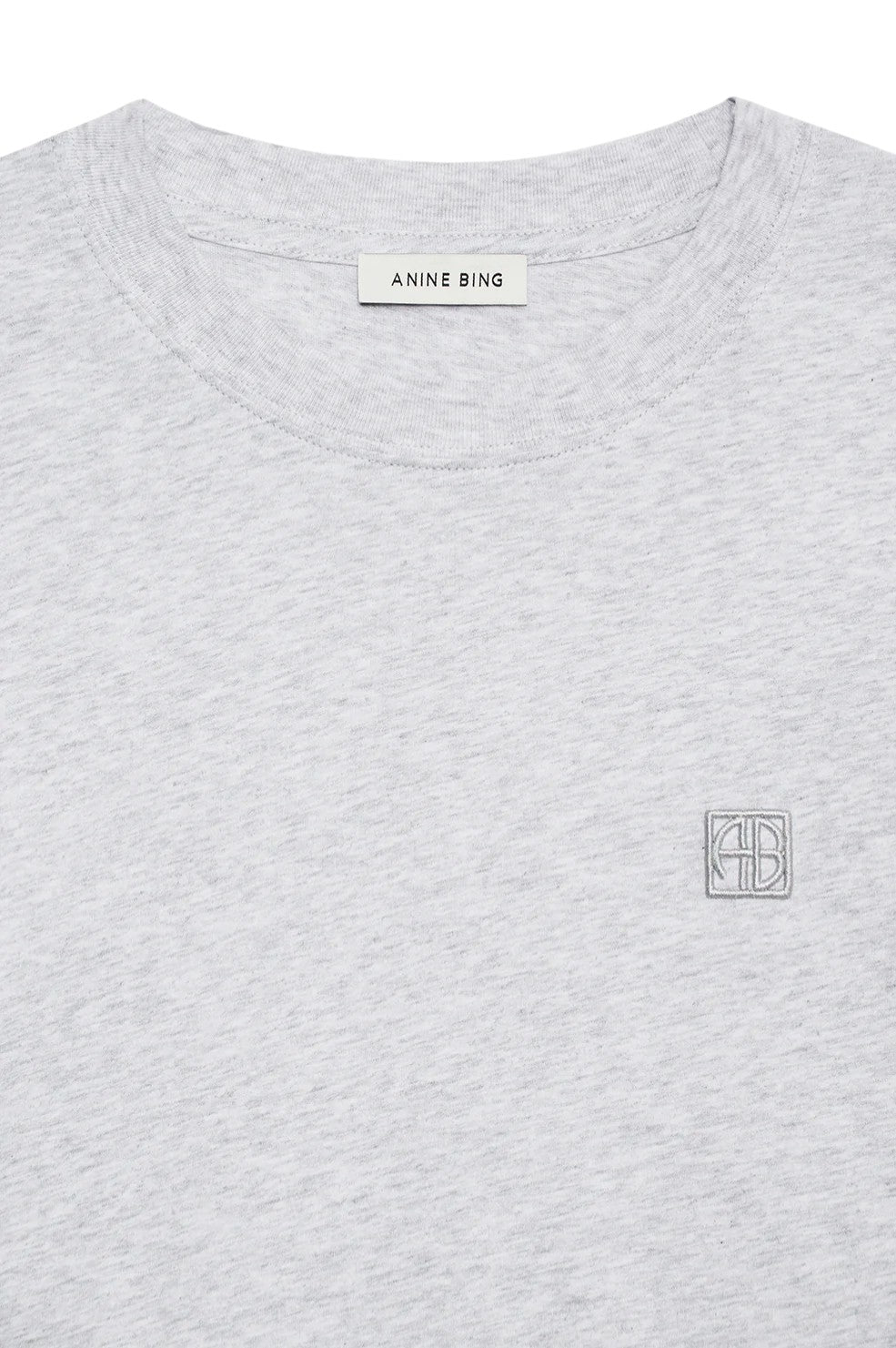 Lili Tee Framed Monogram - Heather Grey
