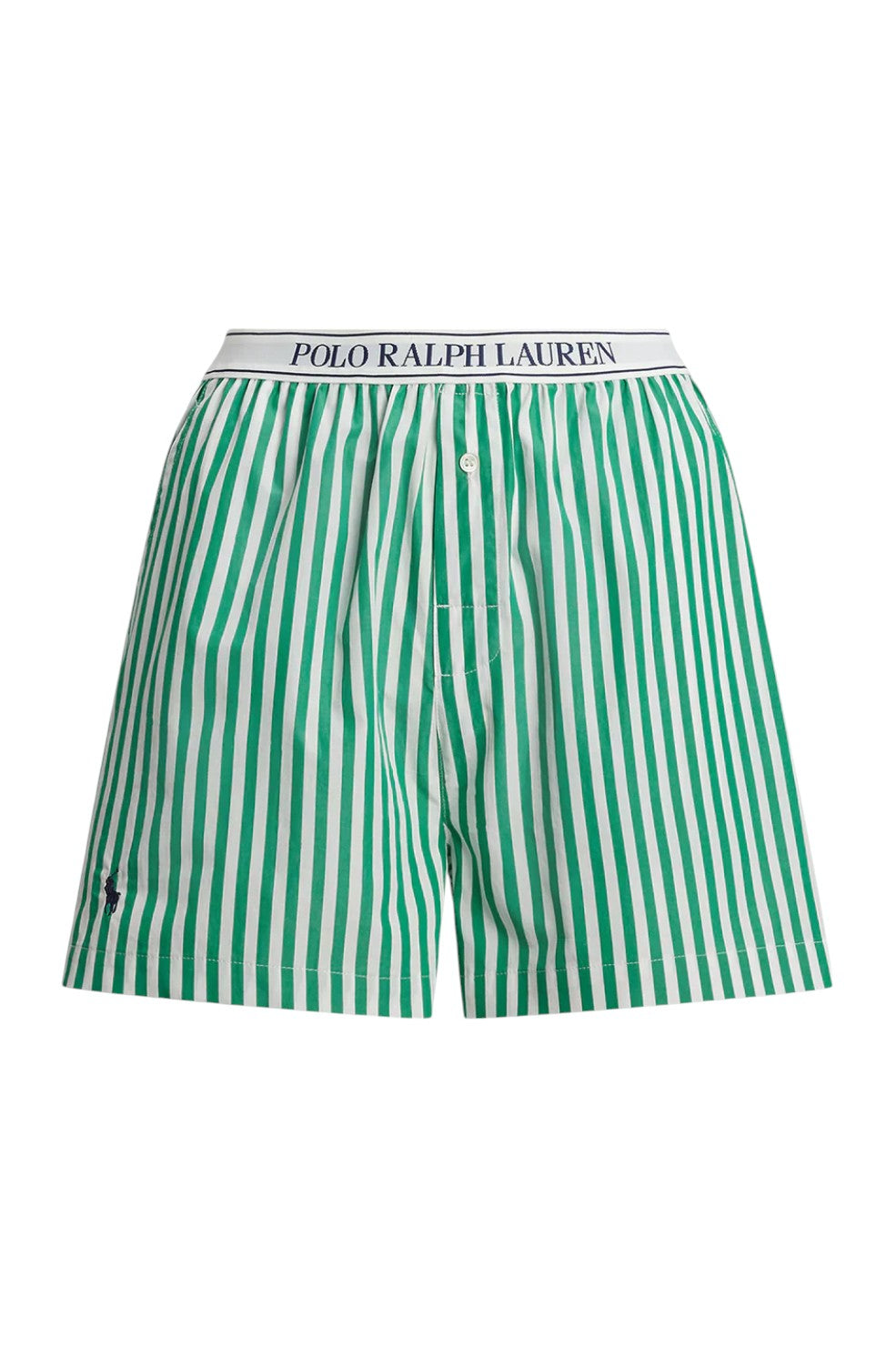 Stripe Sleep Boxer With Logo - Vine Green