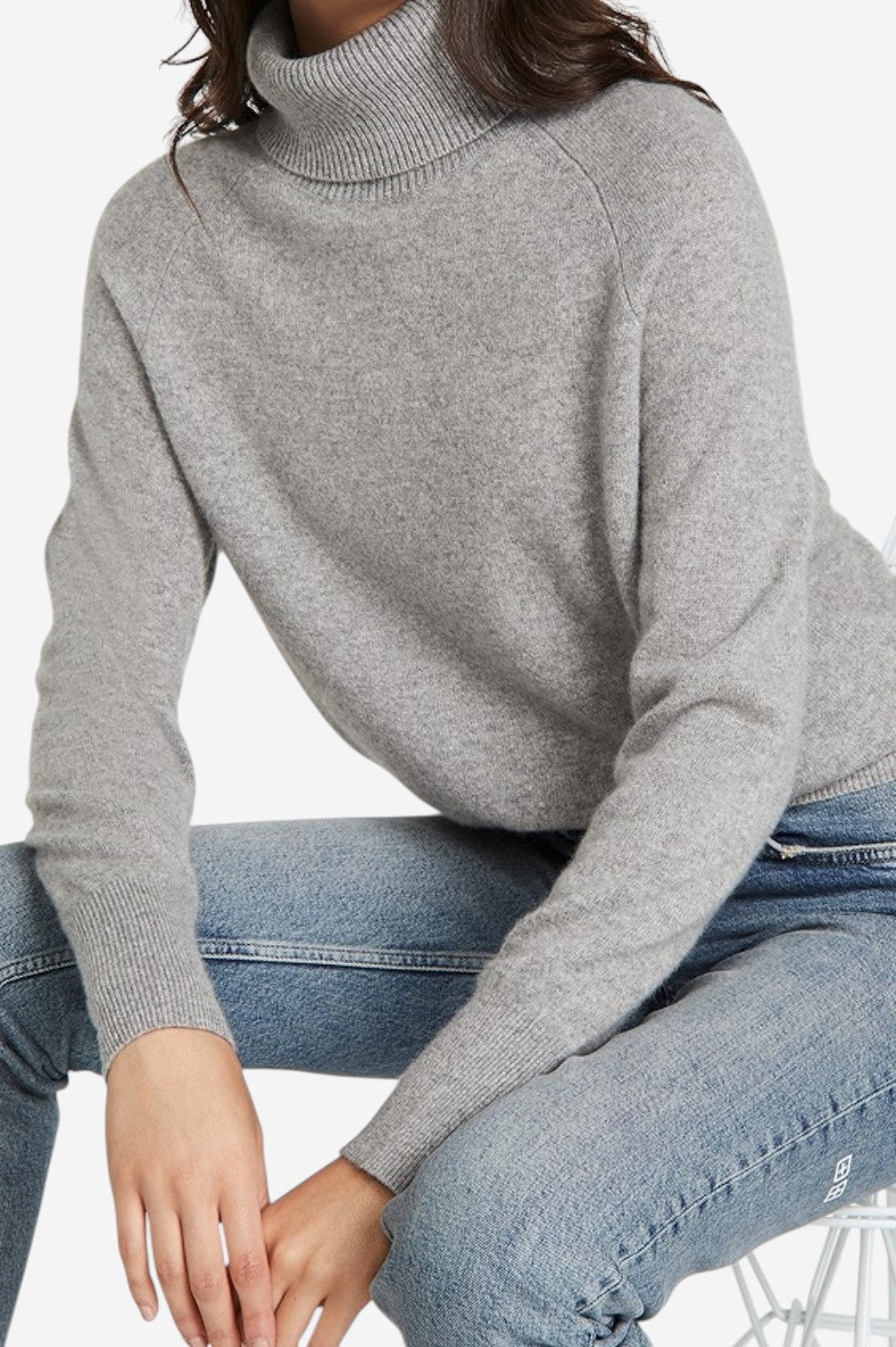 Cashmere Rib Trim Easy Turtleneck