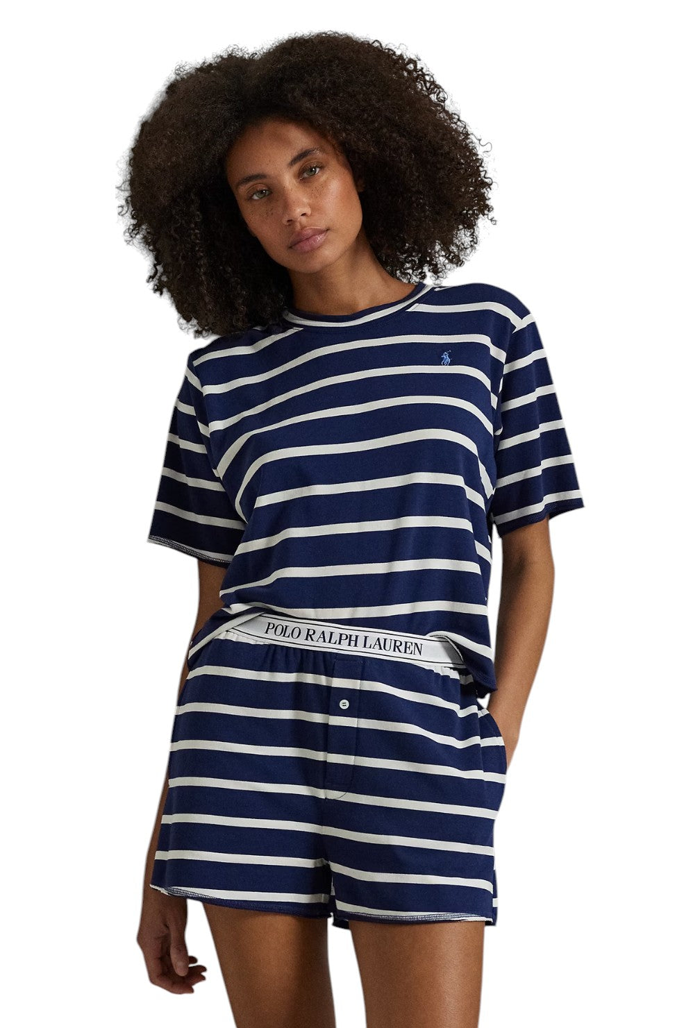 Club Terry Short-Sleeve Pajama Set - Sailor Stripe