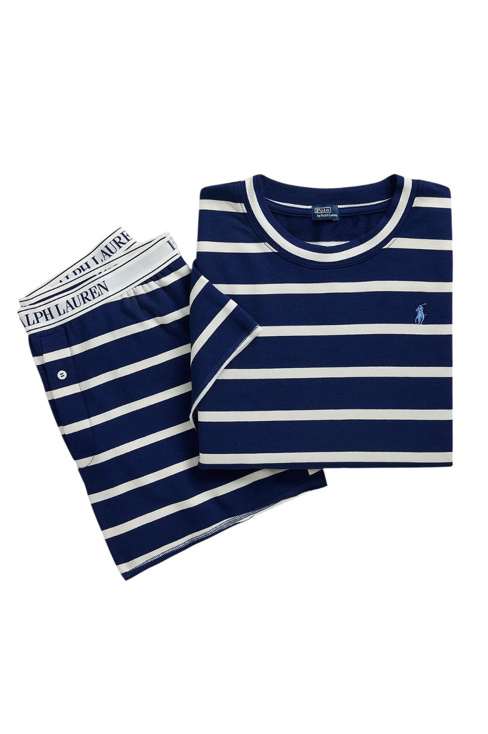 Club Terry Short-Sleeve Pajama Set - Sailor Stripe