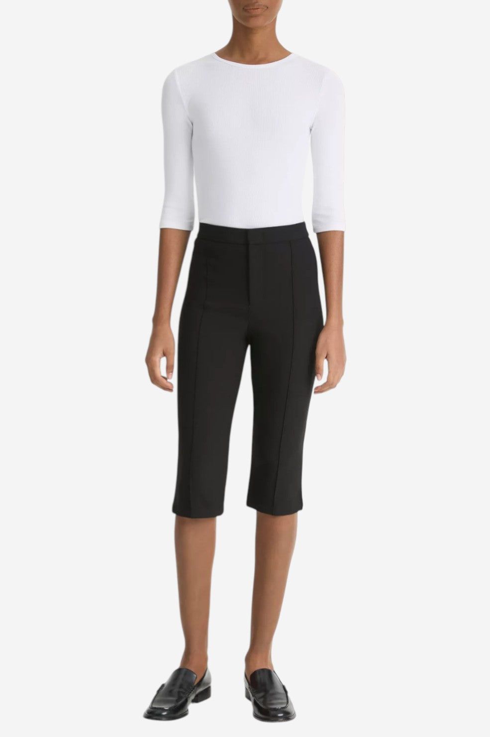 Elbow-Sleeve Crew Neck T-Shirt - Optic White