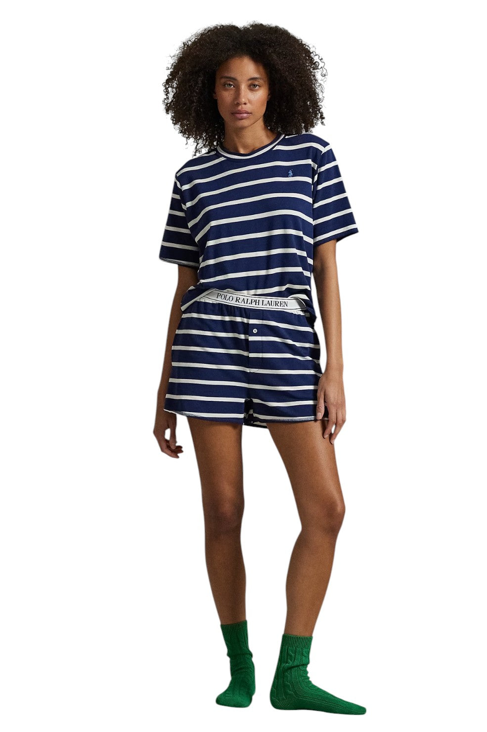 Club Terry Short-Sleeve Pajama Set - Sailor Stripe