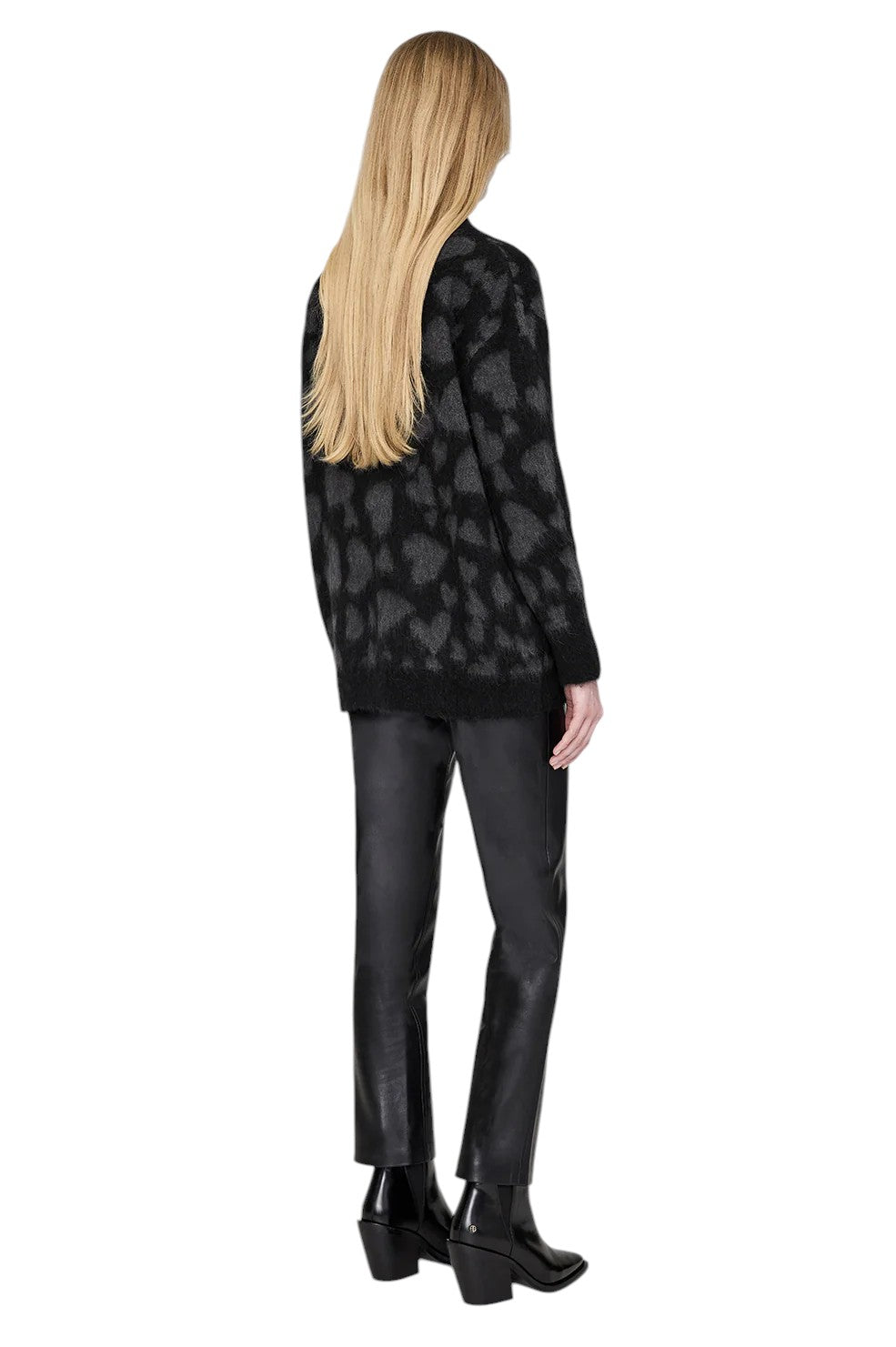 Banks Cardigan - Grey And Black Heart