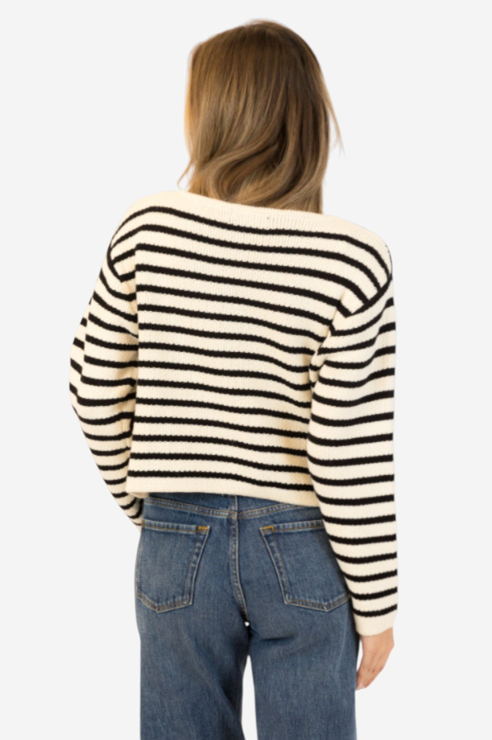 Devon Cardigan - Black And White Stripe