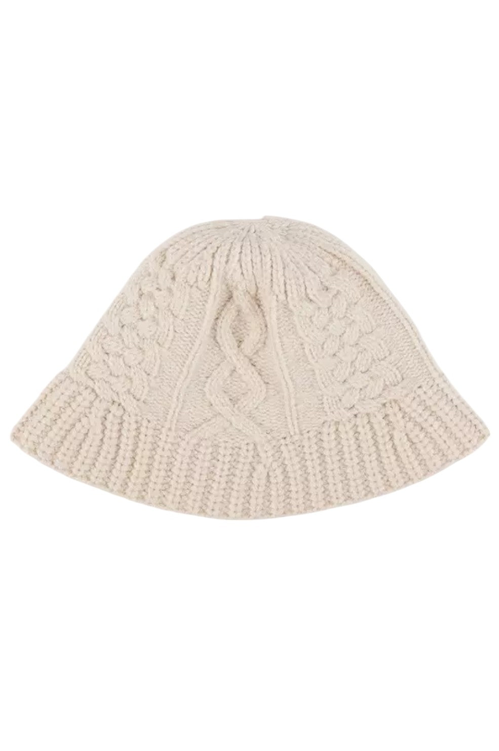 Cable Knit Bucket Hat - Ivory