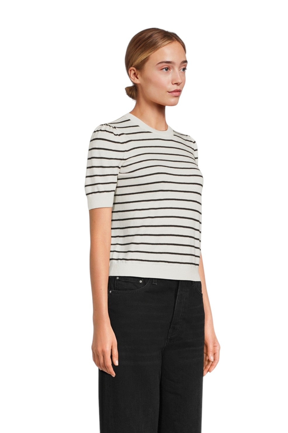 The Gathered Sweater - Cream Multi