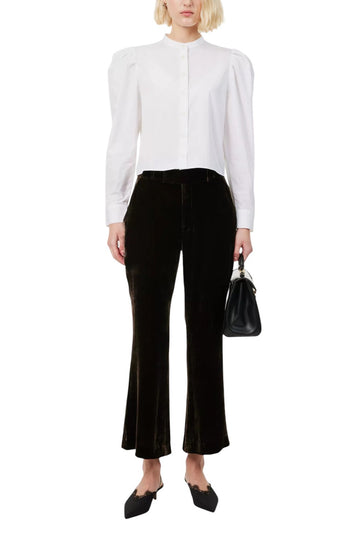 Crop Flare Velvet Trouser - Espresso