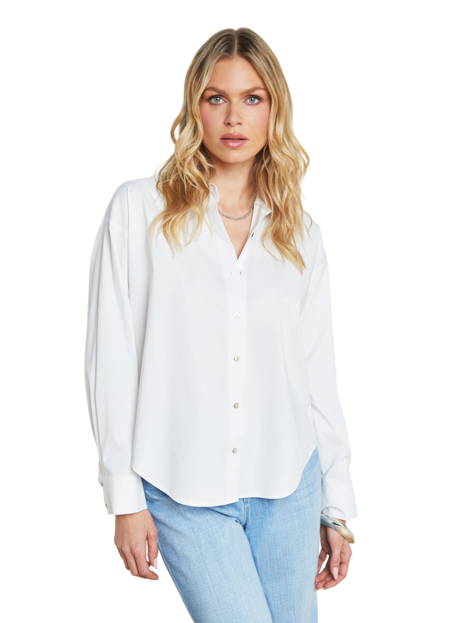 Ripley Oversized Button-Down Shirt - White